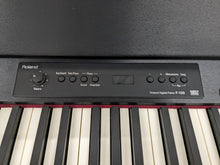 Load image into Gallery viewer, Roland F120R compact slim size Digital Piano and stool in black stock # 24188