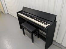 Load image into Gallery viewer, Roland F120R compact slim size Digital Piano and stool in black stock # 24188