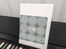 Load image into Gallery viewer, Roland F120R compact slim size Digital Piano and stool in black stock # 24188