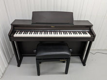 Load image into Gallery viewer, Roland HP203 digital piano and stool in dark rosewood finish stock number 24186