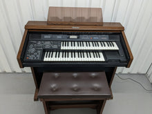 Load image into Gallery viewer, Technics EX35 Electric Organ and organ stool in mahogany finish stock #24207