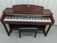 Load image into Gallery viewer, Yamaha Clavinova CLP-150 digital piano and stool in mahogany stock #24205