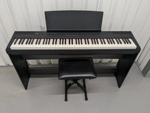 Load image into Gallery viewer, Yamaha P-105 digital portable piano and fixed stand 3 pedals black stock #24214