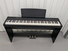 Load image into Gallery viewer, Yamaha P-105 digital portable piano and fixed stand 3 pedals black stock #24214