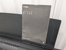 Load image into Gallery viewer, Yamaha P-105 digital portable piano and fixed stand 3 pedals black stock #24214