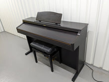 Load image into Gallery viewer, Roland HP102e digital piano and stool in dark rosewood finish stock number 24229