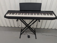 Load image into Gallery viewer, Yamaha P-115 digital portable piano with collapsible stand and pedal black stock #24227