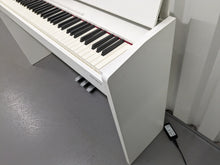 Load image into Gallery viewer, Roland F140R Digital Piano in satin white slim line space saver stock # 24246