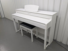 Load image into Gallery viewer, Yamaha Clavinova CLP-535 digital piano and stool in satin white stock # 24251