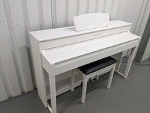 Load image into Gallery viewer, Yamaha Clavinova CLP-535 digital piano and stool in satin white stock # 24251