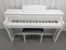 Load image into Gallery viewer, Yamaha Clavinova CLP-535 digital piano and stool in satin white stock # 24251