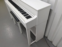 Load image into Gallery viewer, Yamaha Clavinova CLP-535 digital piano and stool in satin white stock # 24251