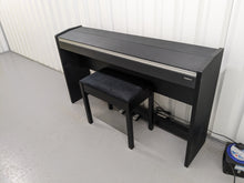 Load image into Gallery viewer, Roland F120R compact slim size Digital Piano and stool in black stock # 24279