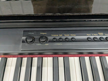 Load image into Gallery viewer, Roland HP-3e Digital Piano and stool in glossy black polished ebony Stock #24307