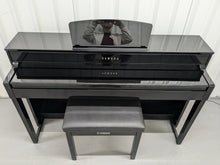 Load image into Gallery viewer, Yamaha Clavinova CLP-535 CLP-535PE Digital Piano in gloss black stock # 24312