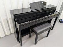 Load image into Gallery viewer, Yamaha Clavinova CLP-535 CLP-535PE Digital Piano in gloss black stock # 24312