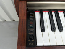 Load image into Gallery viewer, Yamaha Clavinova CLP-220 digital piano and stool in mahogany finish stock number 24340