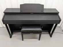 Load image into Gallery viewer, Roland HP601 digital piano and stool in satin black finish stock number 24368