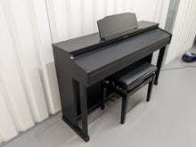 Load image into Gallery viewer, Roland HP601 digital piano and stool in satin black finish stock number 24368