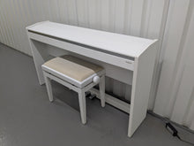 Load image into Gallery viewer, Roland F120R compact slim size Digital Piano and stool in white stock # 24364