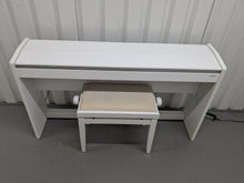 Load image into Gallery viewer, Roland F120R compact slim size Digital Piano and stool in white stock # 24364