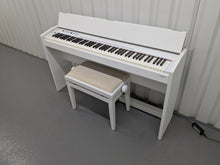 Load image into Gallery viewer, Roland F120R compact slim size Digital Piano and stool in white stock # 24364