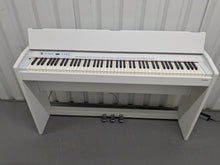 Load image into Gallery viewer, Roland F120R compact slim size Digital Piano and stool in white stock # 24364