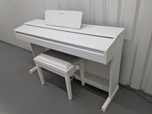 Load image into Gallery viewer, Yamaha Arius YDP-144 digital piano and stool in satin white stock nr 24365