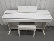 Load image into Gallery viewer, Yamaha Arius YDP-144 digital piano and stool in satin white stock nr 24365