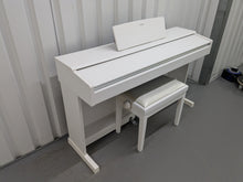 Load image into Gallery viewer, Yamaha Arius YDP-144 digital piano and stool in satin white stock nr 24365