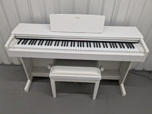 Load image into Gallery viewer, Yamaha Arius YDP-144 digital piano and stool in satin white stock nr 24365