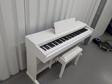 Load image into Gallery viewer, Yamaha Arius YDP-144 digital piano and stool in satin white stock nr 24365