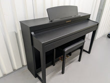 Load image into Gallery viewer, Yamaha Clavinova CLP-440 Digital Piano and stool in satin black stock no 24389