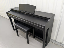 Load image into Gallery viewer, Yamaha clavinova CLP-725 digital piano and stool in satin black stock #24401