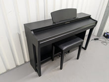 Load image into Gallery viewer, Yamaha clavinova CLP-725 digital piano and stool in satin black stock #24401