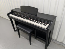 Load image into Gallery viewer, Yamaha clavinova CLP-725 digital piano and stool in satin black stock #24401