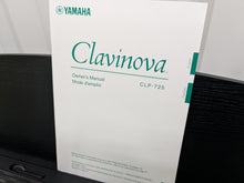 Load image into Gallery viewer, Yamaha clavinova CLP-725 digital piano and stool in satin black stock #24401