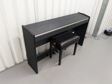 Load image into Gallery viewer, Roland F120R compact slim size Digital Piano and stool in black stock # 24410