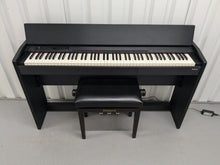 Load image into Gallery viewer, Roland F120R compact slim size Digital Piano and stool in black stock # 24410