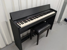 Load image into Gallery viewer, Roland F120R compact slim size Digital Piano and stool in black stock # 24410