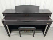 Load image into Gallery viewer, Yamaha Clavinova CLP-575 digital piano and stool in dark rosewood finish stock #24411
