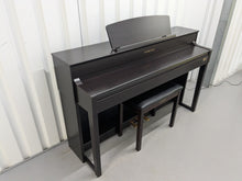 Load image into Gallery viewer, Yamaha Clavinova CLP-575 digital piano and stool in dark rosewood finish stock #24411