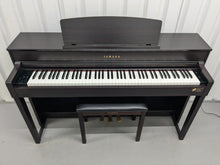 Load image into Gallery viewer, Yamaha Clavinova CLP-575 digital piano and stool in dark rosewood finish stock #24411