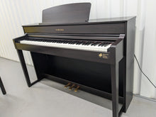 Load image into Gallery viewer, Yamaha Clavinova CLP-575 digital piano and stool in dark rosewood finish stock #24411