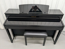 Load image into Gallery viewer, Yamaha Clavinova CLP-480PE digital piano + stool in glossy black stock #24433