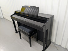 Load image into Gallery viewer, Roland HP506 Digital Piano glossy black wooden action keys + stool Stock nr 24443