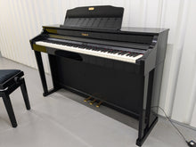 Load image into Gallery viewer, Roland HP506 Digital Piano glossy black wooden action keys + stool Stock nr 24443