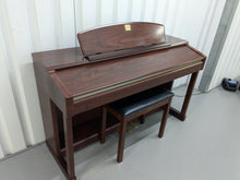 Load image into Gallery viewer, Yamaha Clavinova CLP-150 digital piano and stool in mahogany stock #24447