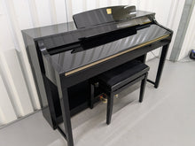 Load image into Gallery viewer, YAMAHA CLAVINOVA CLP-370PE DIGITAL PIANO + STOOL IN GLOSSY BLACK stock nr 24442