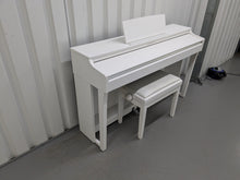 Load image into Gallery viewer, Yamaha Clavinova CLP-625 digital piano and stool in satin white stock #24461